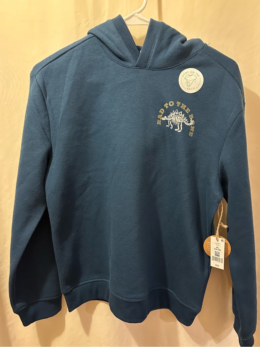 dip Blue Kids Hoodie with Dinosaur Graphic